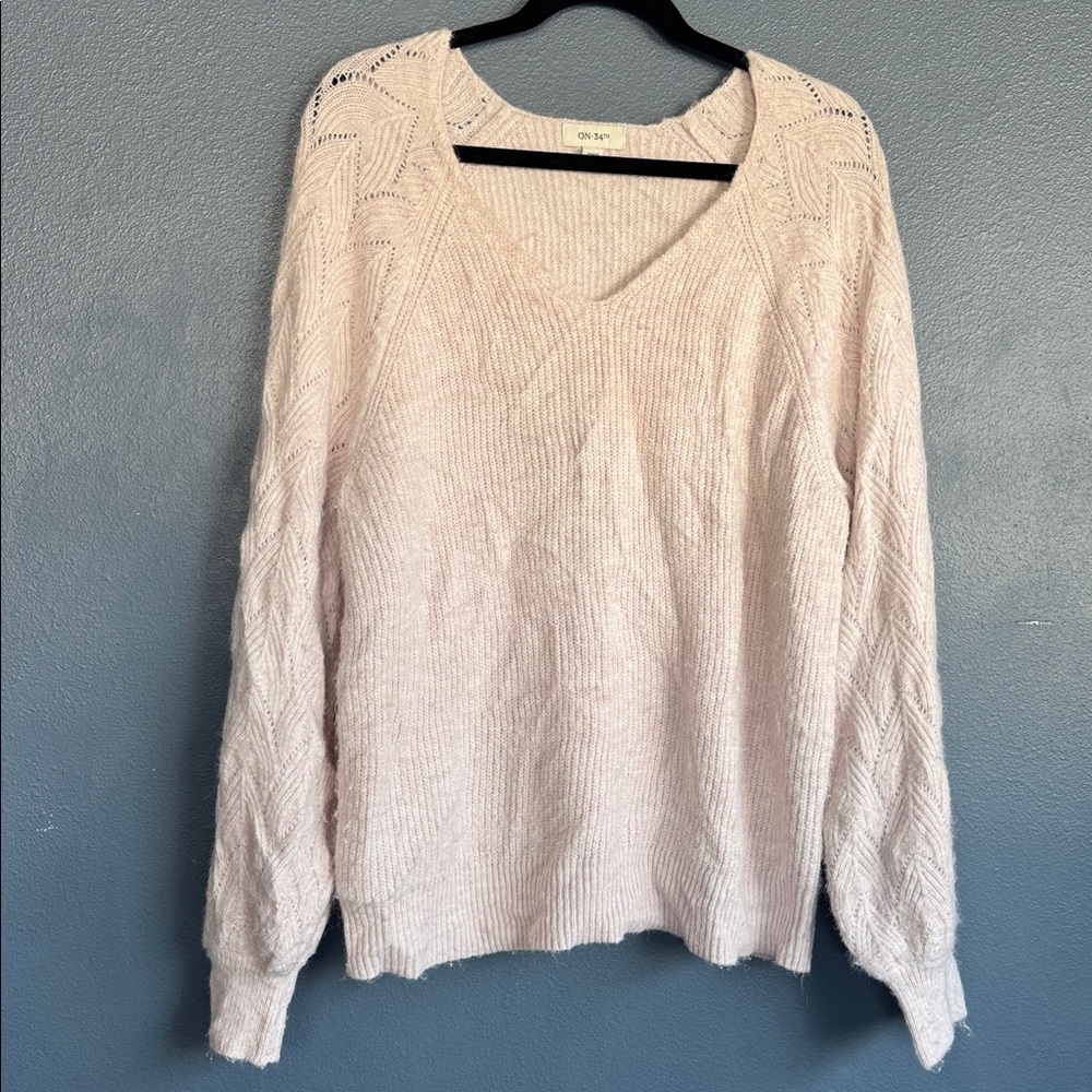 On 34th V-Neck High Low Sweater